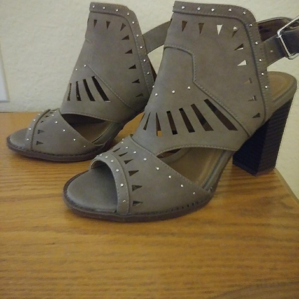 Perfect for Fall!  Sandal boot style heels.  New.